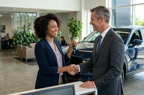 Customer getting answers about their car loan